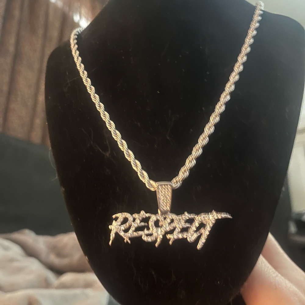 Silver 'Respect' Pendant Necklace